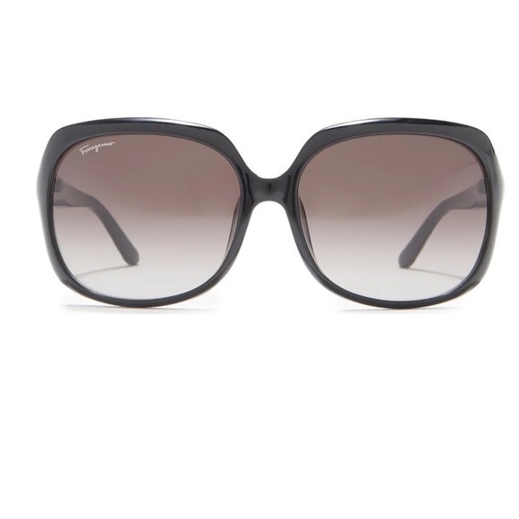 Salvatore Ferragamo Black 59mm Square Sunglasses - Picture 1 of 16